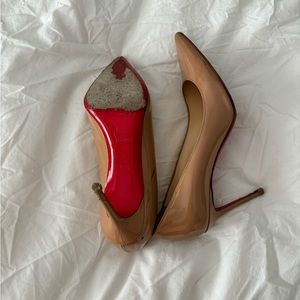 Christian Louboutin Patent Nude Pumps